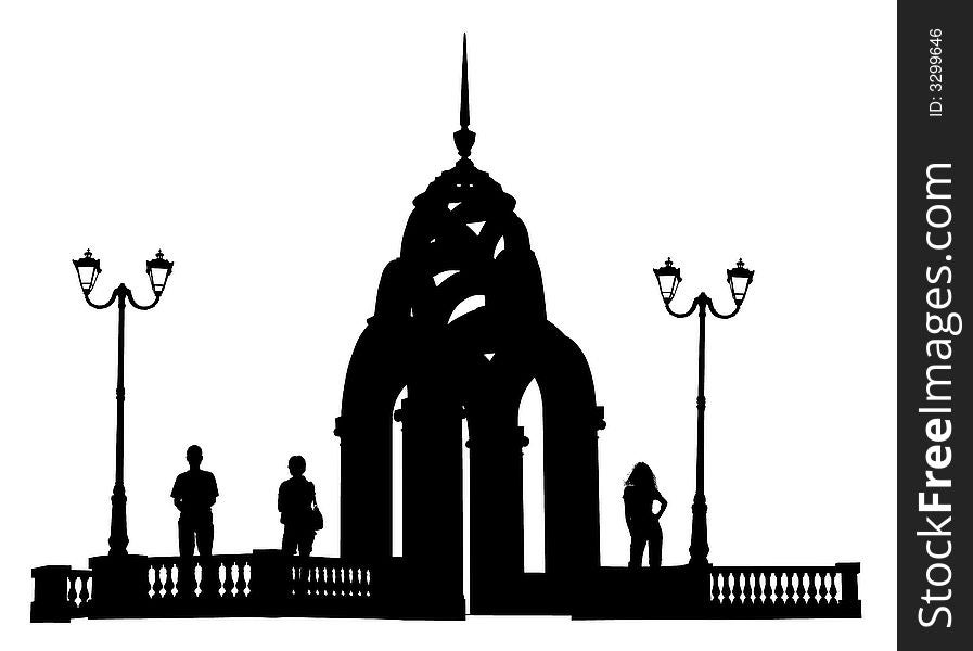 Vector silhouettes man, women