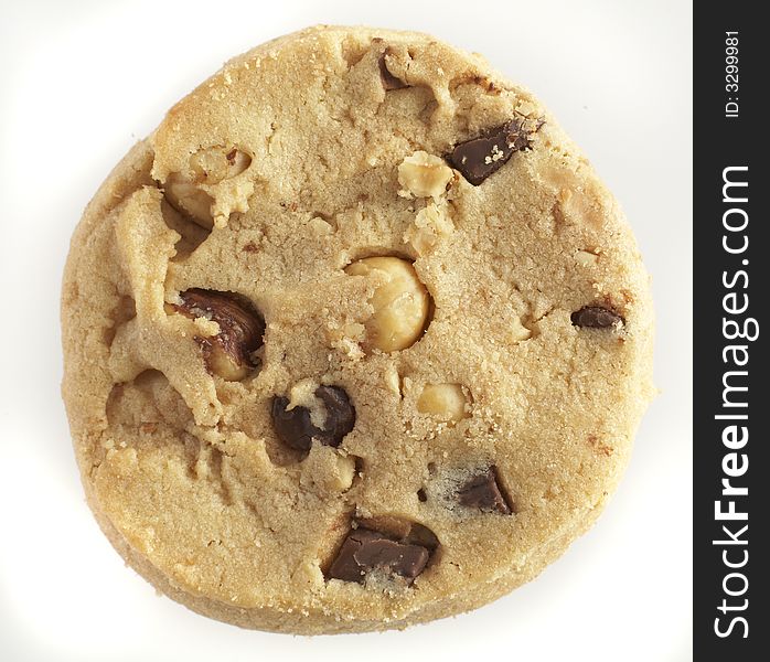 Butter cookie with chocolate chunks and hazelnuts. Butter cookie with chocolate chunks and hazelnuts