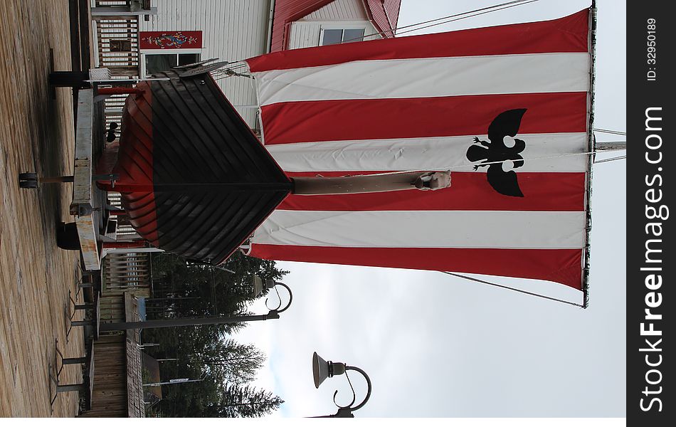 Replica of a Viking ship in front of the Sons of Norway Hall in Petersburg, Alaska, otherwise known as Little Norway. Replica of a Viking ship in front of the Sons of Norway Hall in Petersburg, Alaska, otherwise known as Little Norway.