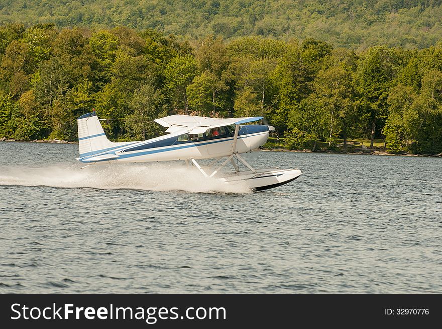 Float Plane Or Seaplane Taking Off