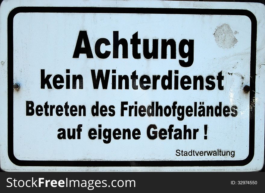 German Warning Sign