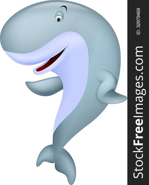 Illustration of Cute whale cartoon waving