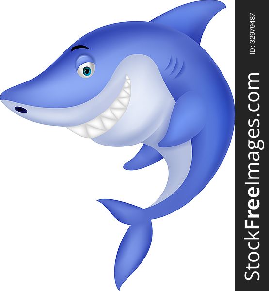 Illustration of Cute shark cartoon