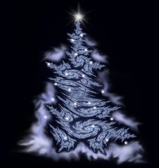 White Fractal Christmas Tree Royalty Free Stock Images White Fractal Christmas Tree Royalty Free Stock Images