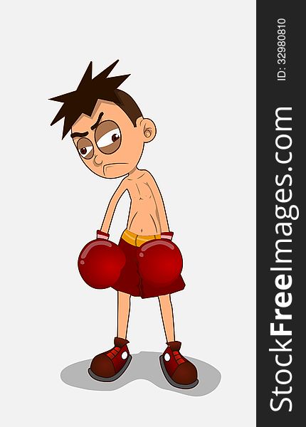 An illustration boxing champion loss character doe by software. An illustration boxing champion loss character doe by software