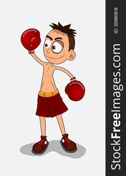 An illustration boxing champion loss character doe by software. An illustration boxing champion loss character doe by software