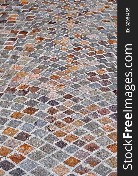 Colorful Brick Cobblestone Squares Background