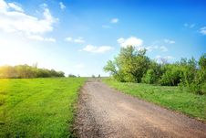 Wide Road In The Field Royalty Free Stock Photo Wide Road In The Field Royalty Free Stock Photo