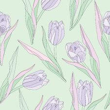 Flower Tulips Seamless Background. Stock Image Flower Tulips Seamless Background. Stock Image
