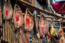 Dried Fish And Wax Duck Hangs For Sale Shanghai, China Stock Photos