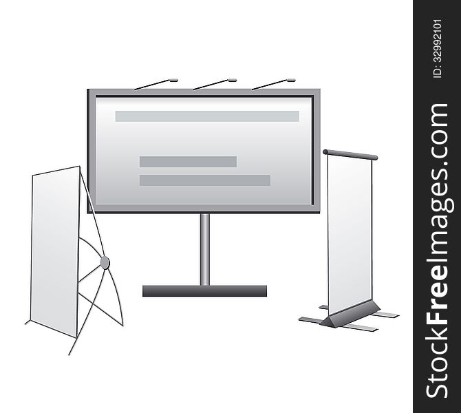 Set of different advertising media icons