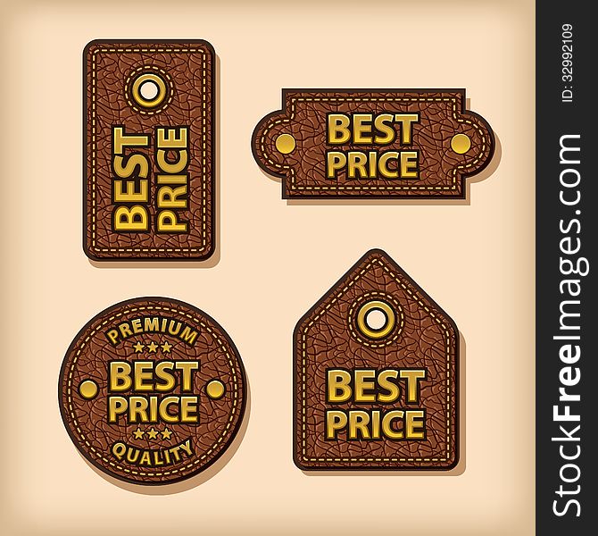 Set of different best price leather labels