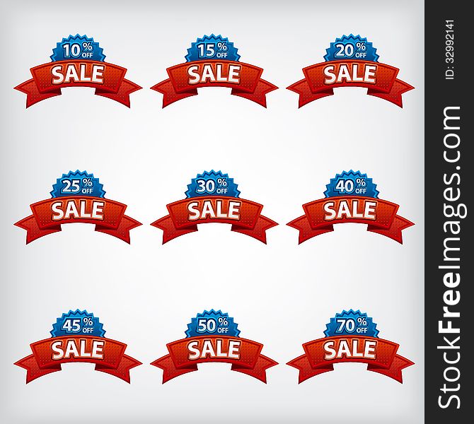 Illustration of sale labels and badges