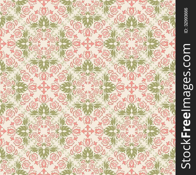 Seamless vintage wallpaper pattern. Abstract floral ornament. Vector illustration. Seamless vintage wallpaper pattern. Abstract floral ornament. Vector illustration.