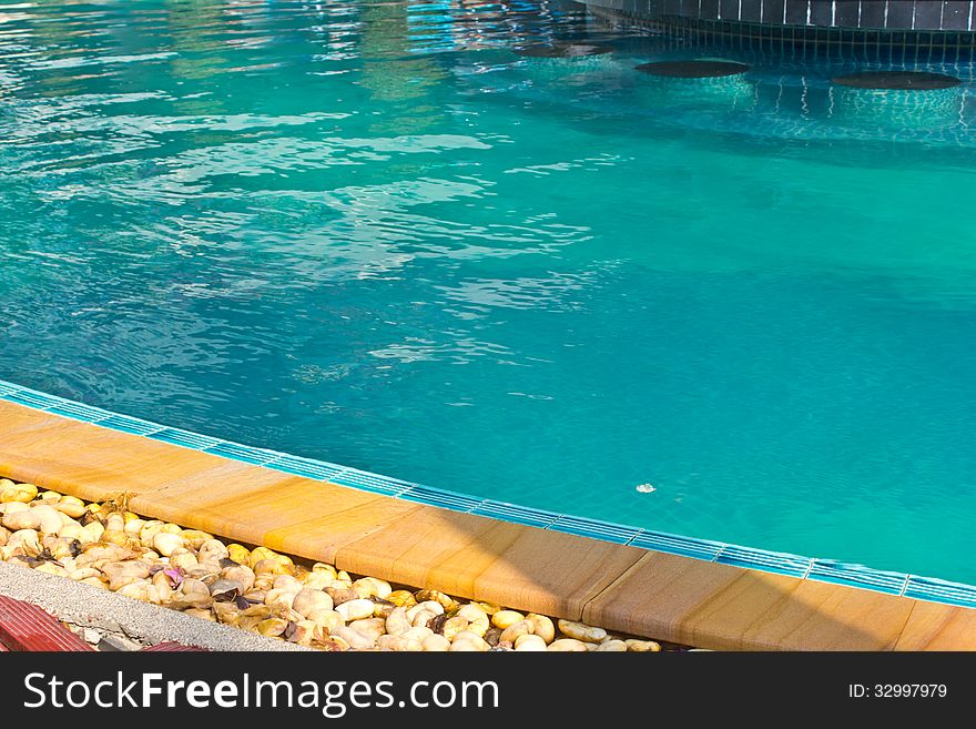 Luxury Resort Swimming Pool low angle on curved edge of a luxury resort swimming pool. Luxury Resort Swimming Pool low angle on curved edge of a luxury resort swimming pool