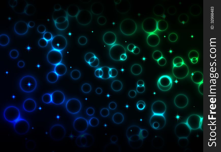 Abstract background with glowing rings