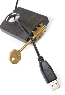 USB A Key And The Lock Stock Photo USB A Key And The Lock Stock Photo