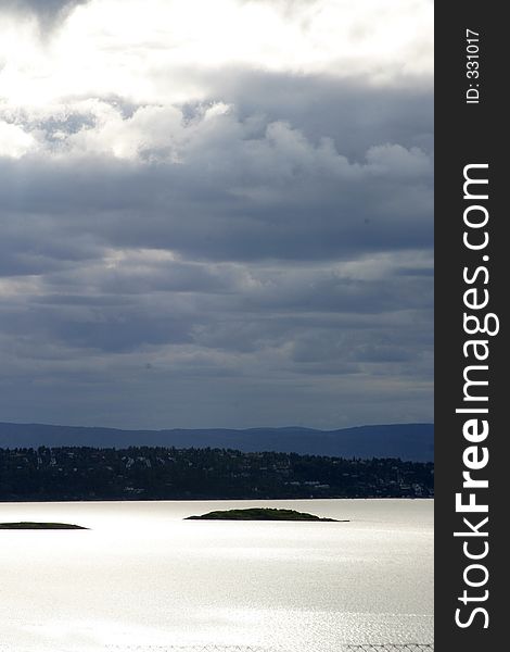 Oslo Fjord in early summer viewed form Ljan train station.