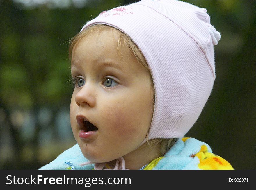 Outdoor portrait of child. Outdoor portrait of child