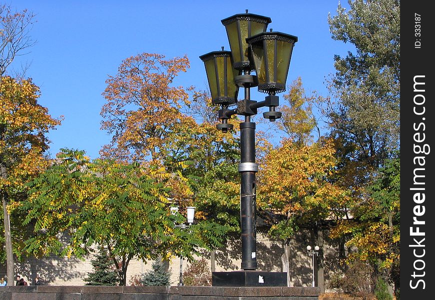 Lanterns in autumn park