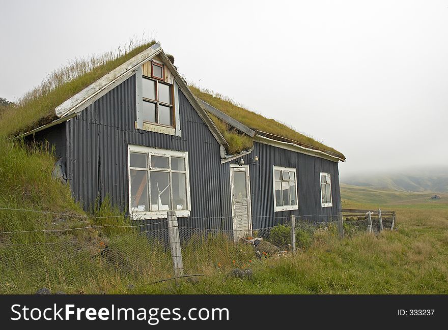 Typical Icelandic old house, Fljó´³¤alur, Iceland