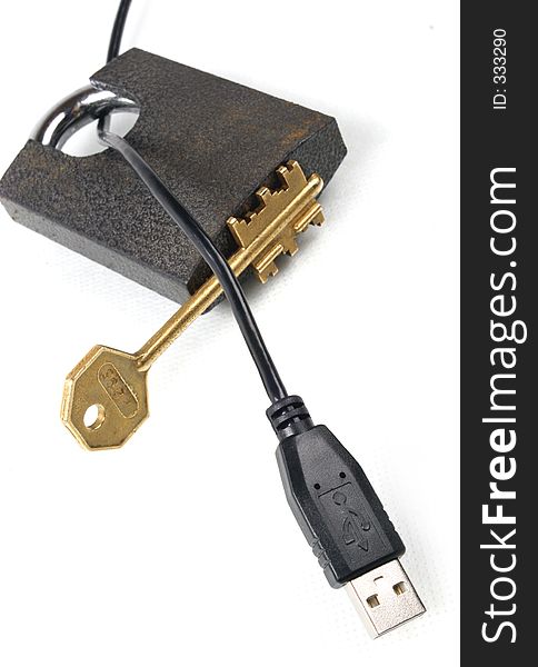 USB a key and the lock