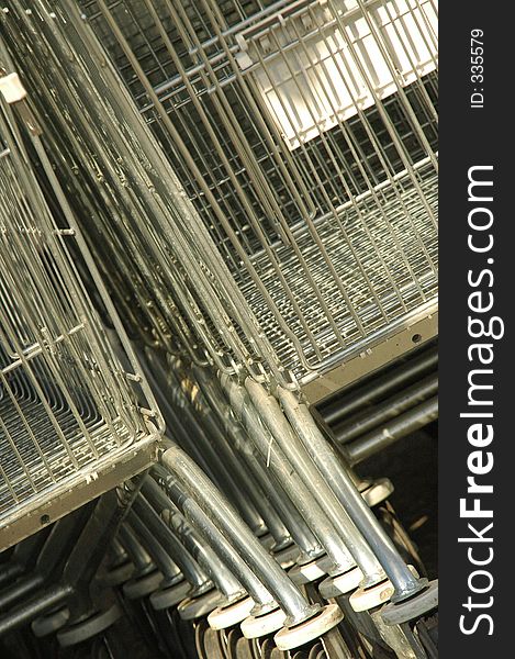 Abstract background shot of stacked shopping carts