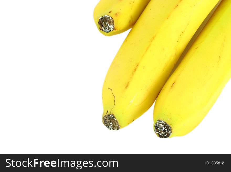 Banana tops isolated on white