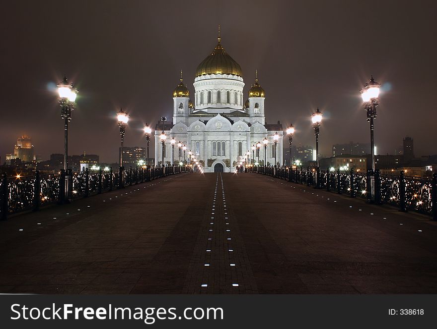 Evening, church, bridge