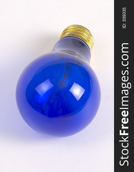 A blue light bulb