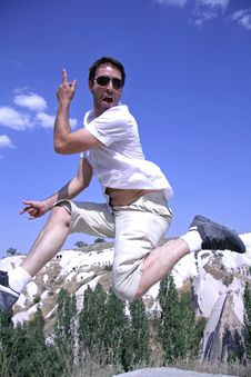 Healthy Happy Man Jumping Stock Photos Healthy Happy Man Jumping Stock Photos