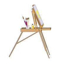 Easel With All Tools Royalty Free Stock Images