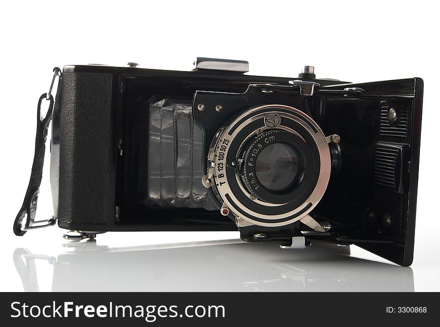 Old medium format camera with prime 105mm lens