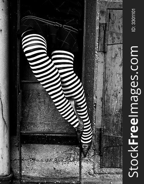 Striped Stockings Climbing