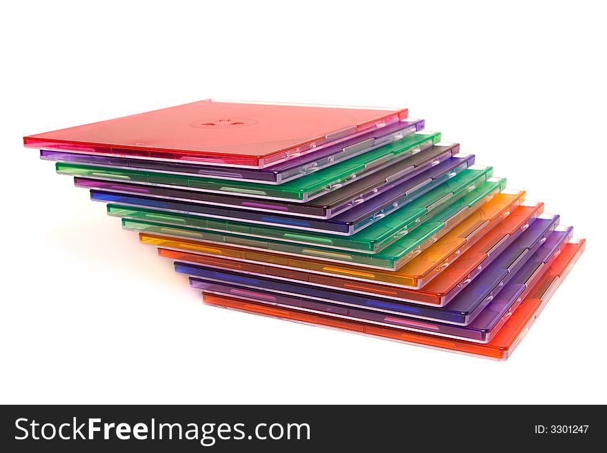 Dvd boxes isolated on a white background