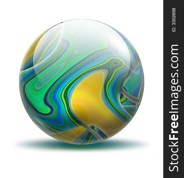 Colorful glossy marble orb illustration