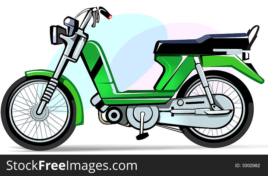 Light weighted green Motorcycle isolated. Light weighted green Motorcycle isolated