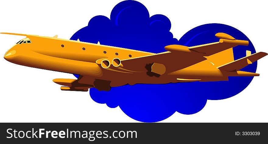 Yellow colured Aero plane flying in the blue sky