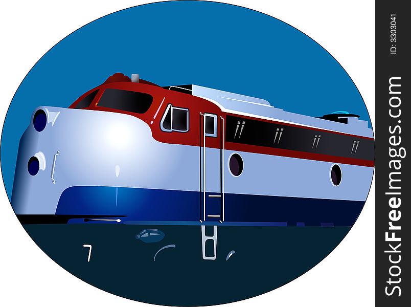 Train’s Engine on blue back ground