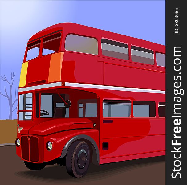 A red cloured Double Decker Bus