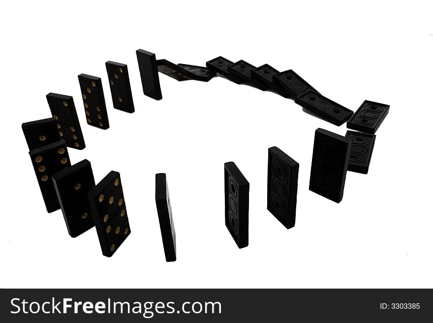 Domino game arranged in circle. Domino game arranged in circle