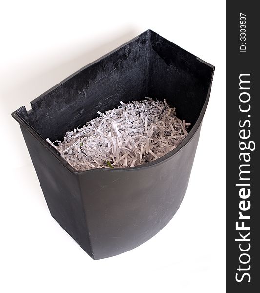 A half full bin isolated on white with clipping path. A half full bin isolated on white with clipping path.