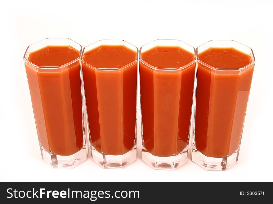 Glass of tomato juice-dietary feed and drink useful to health