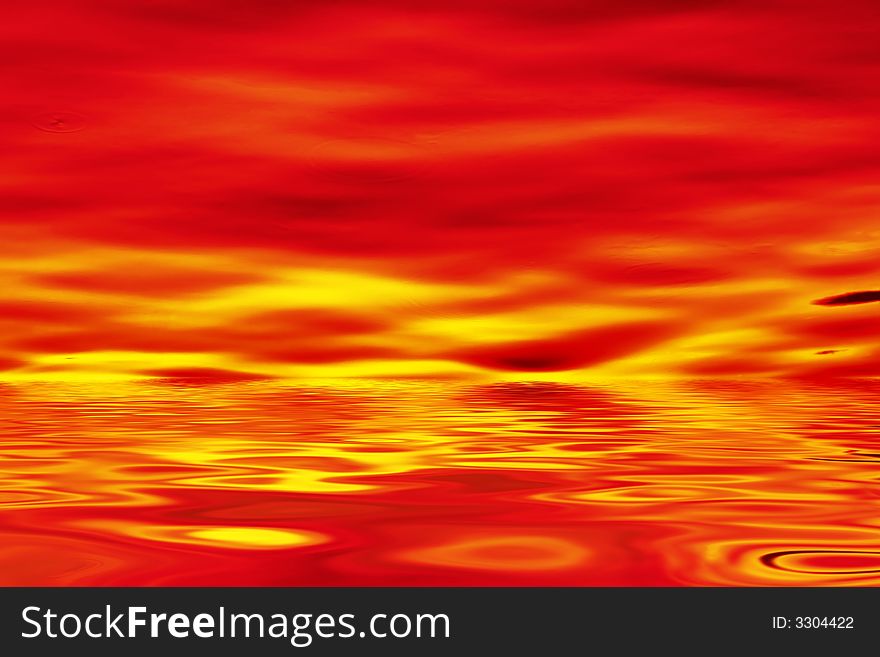 Abstract bavkground of fiery water