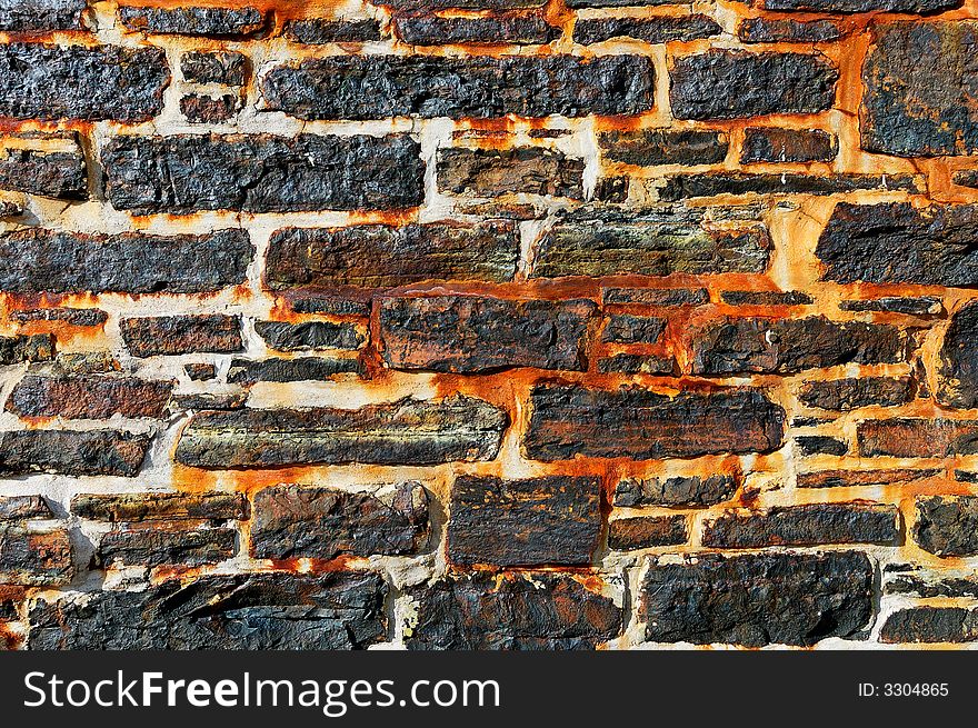 Rusty Stone Wall pattern background