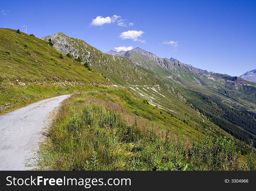 Lovely Alpine landscape with mountains. Lovely Alpine landscape with mountains