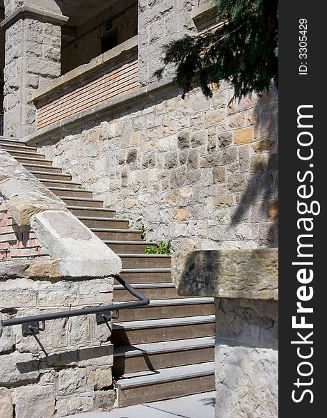 Ancient stone stairs in Italy