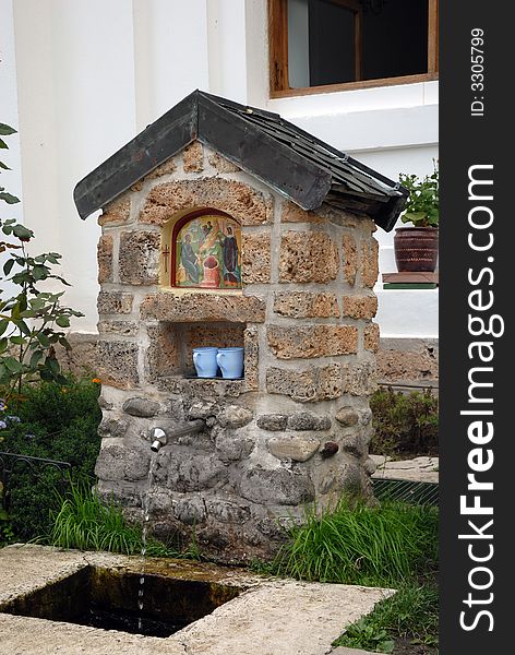 Drinking fountain in a monastery