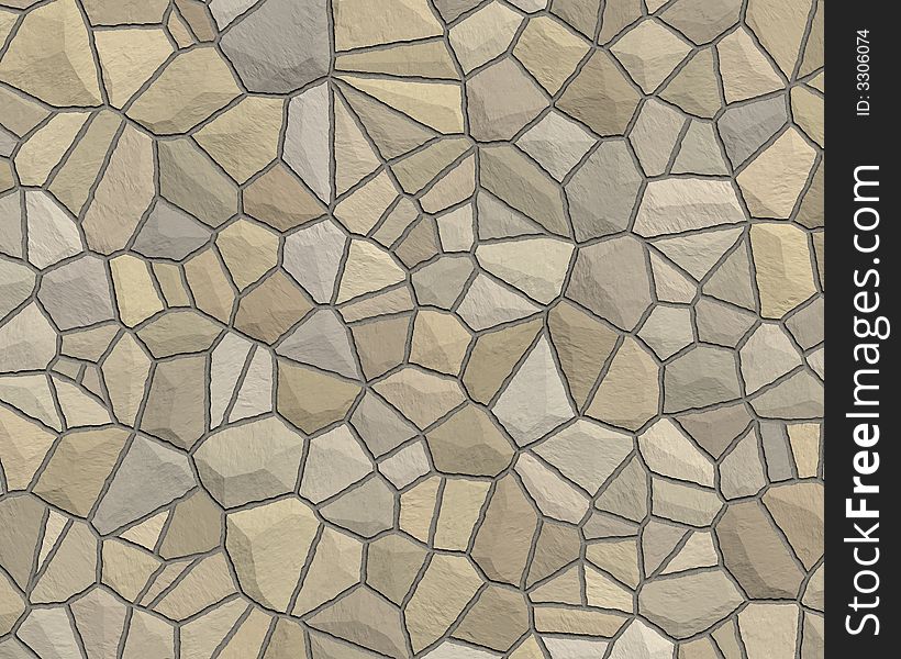 Stone Wall Pattern Tan Grey