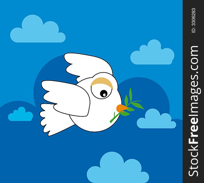 Peace dove flying, cartoon (vector). Peace dove flying, cartoon (vector)